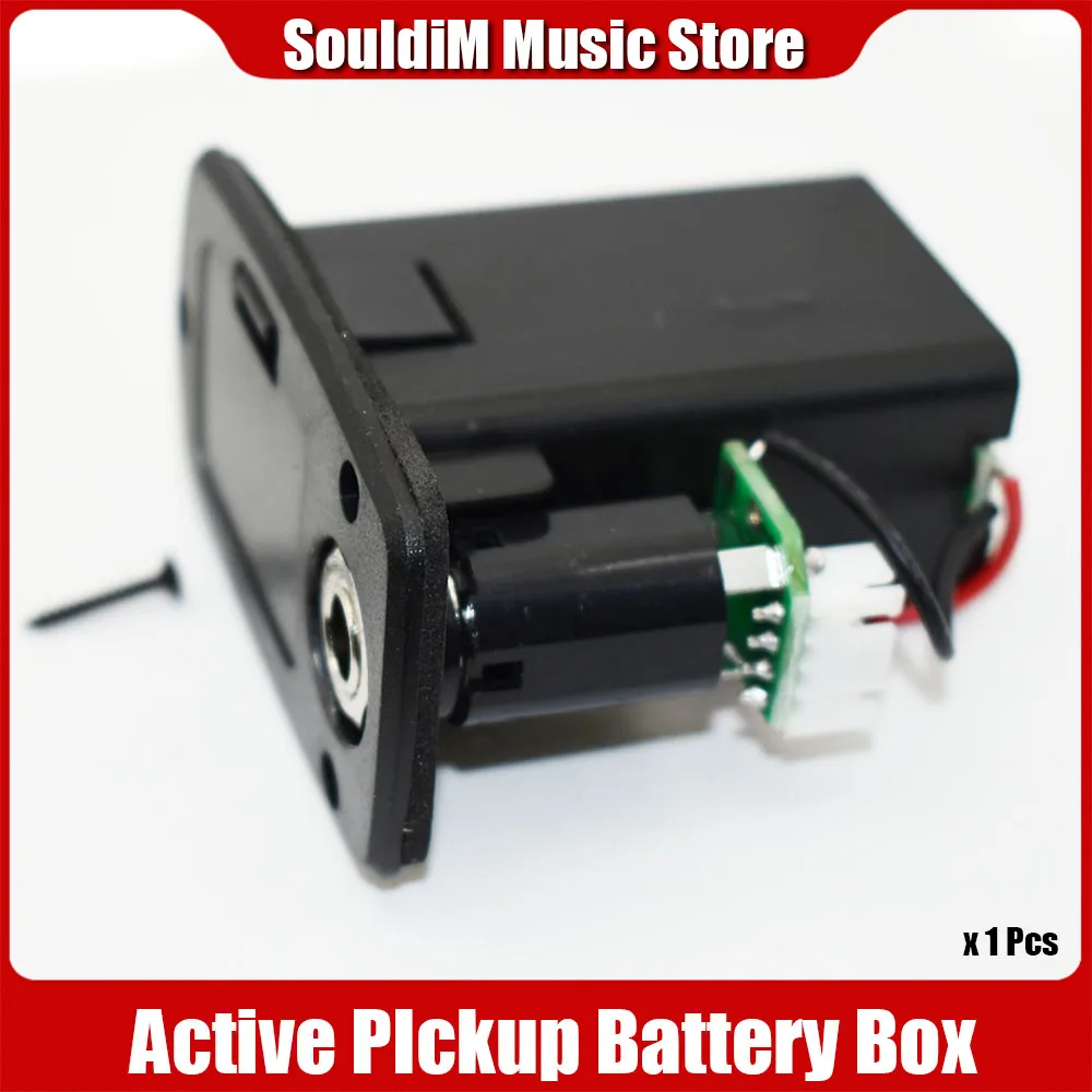 Active Acoustic Guitar Pickup EQ 9V Battery Box Guitarra Violao Preamp 9 Volts Battery Holder Case Cover with 4 Pin Socket