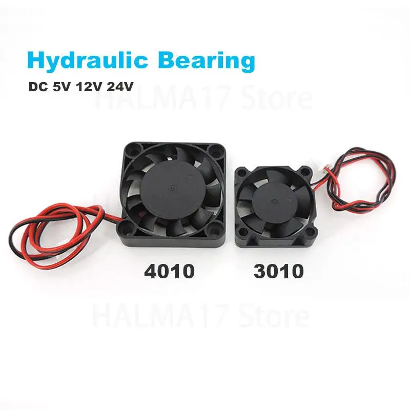 3010 4010 30x10mm 40x10mm DC Cooling Fan 5V 12v 24V For Hydraulic Bearing Brushless 2PIN 30mm 40mm  DC5/12/24V FOR 3D printer J