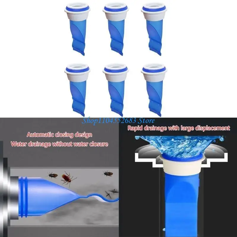

Y6GD 6pcs Shower Floor Drain Cores Backflow Preventer Ways Valves Adjustable Trap
