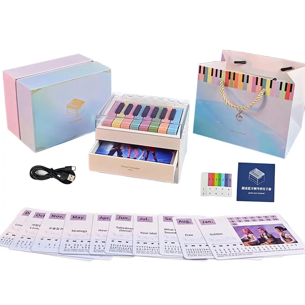 Mini pianoforte calendario giocattolo altoparlante Bluetooth con display retroilluminato modalità di riproduzione interattive pacchetto regalo funzione di insegnamento casuale