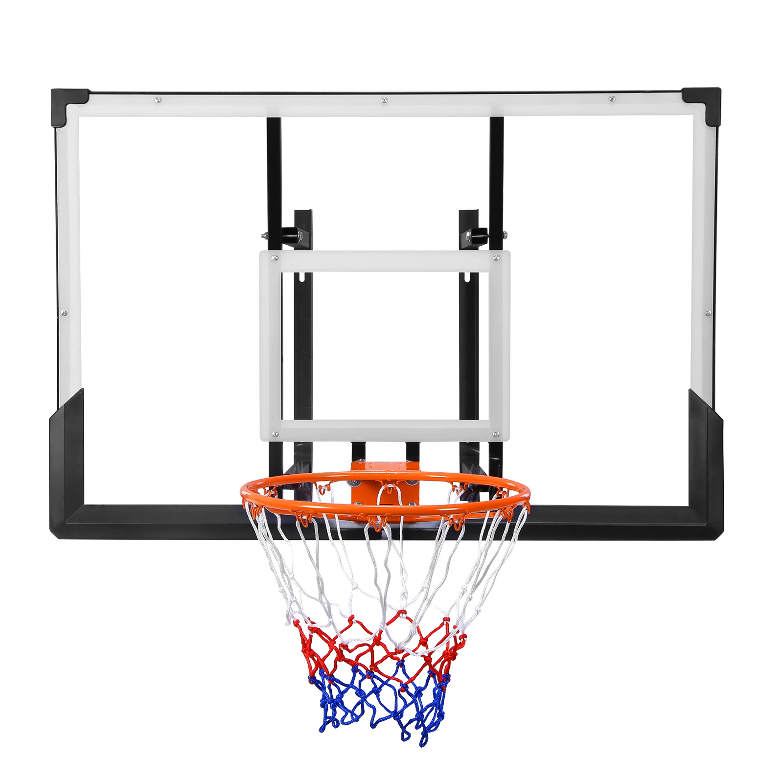 Wall Mounted Basketball Hoop Sport Game Set Basketball Goal for Garage Fitness Center Barn School Gym