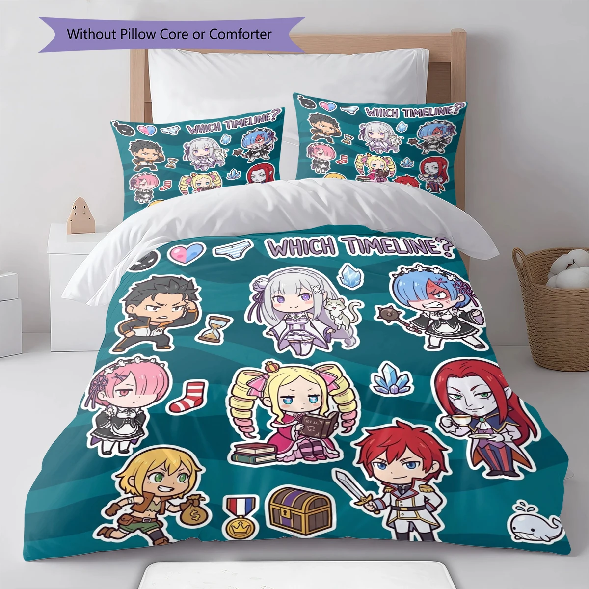 Re Zero Soft Duvet Cover Comfortable, Children Bedding Set Gift, Extra Large  Various Sizes -HE45