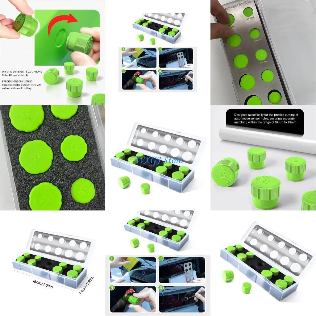

37JE Ergonomic Reusable 0.1mm Precise PC Material Radars Hole Template With Quick Size Identification For Auto Wrapping