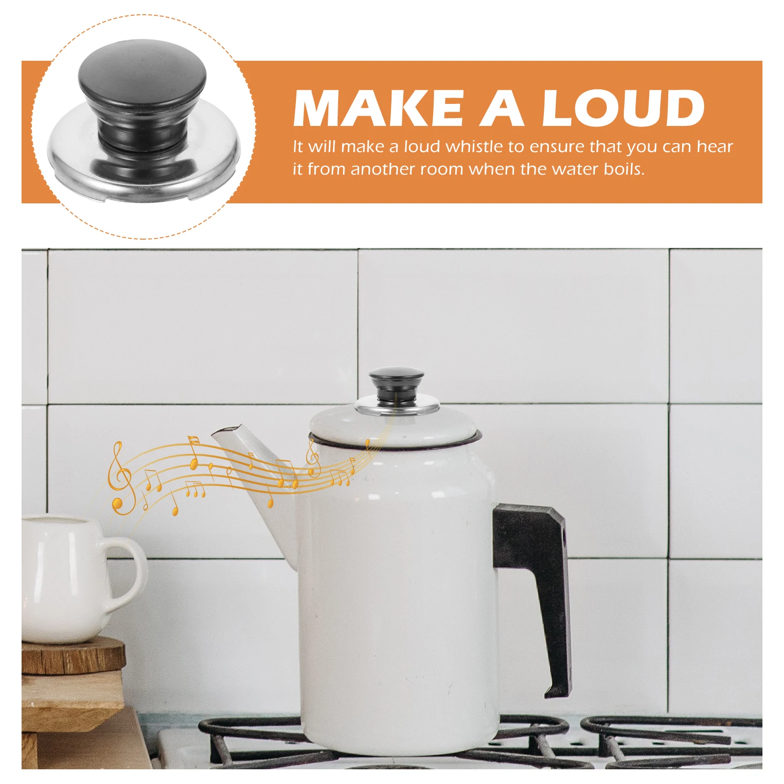 

Комплект для замены свистка, ручка крышки воды из нержавеющей стали для кипячения воды, чайника, ручка крышки, аксессуар для чайника