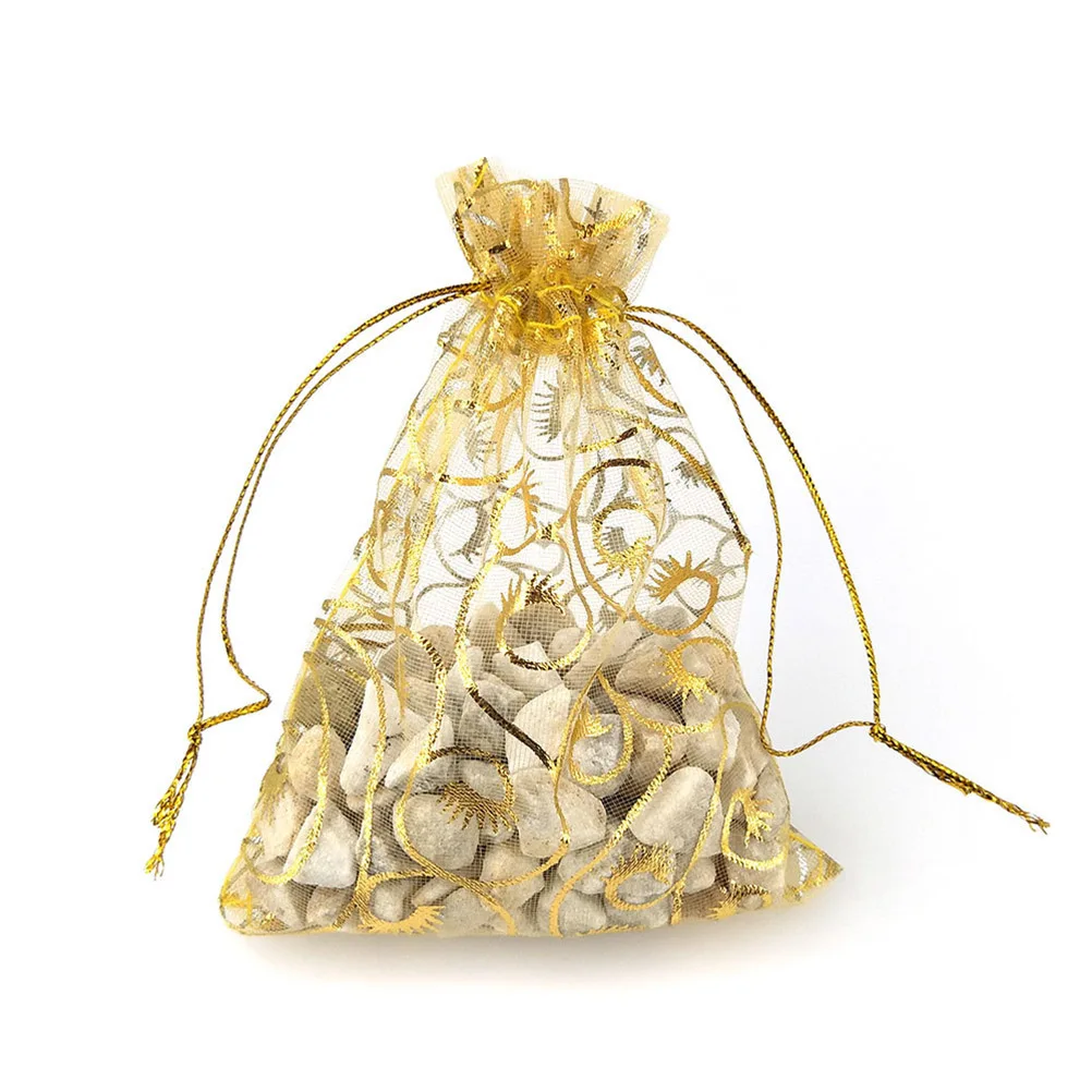 

20 Pcs Drawstring Bags Eyelash Pattern Jewelry Pouches Gift Wedding Party C y Storage Eco Friendly Premium