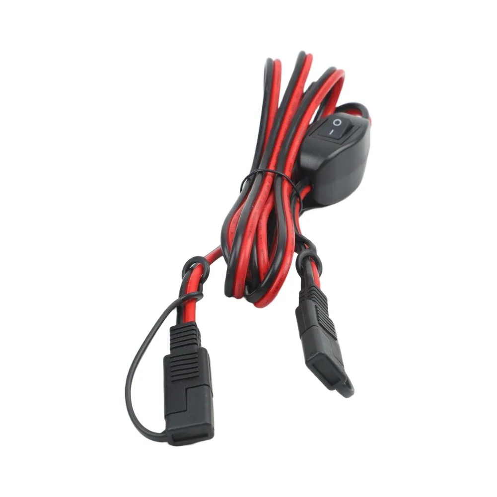 SAE to SAE Quick Disconnect Extension Cord 14AWG with Switch Suitable for Camper Trailer and Solar Battery Charging 180cm Length