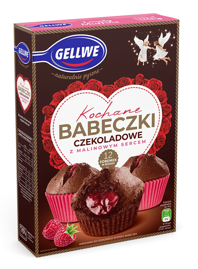 Gellwe Kochane Babeczki czekoladowe z malinowym sercem 311 g