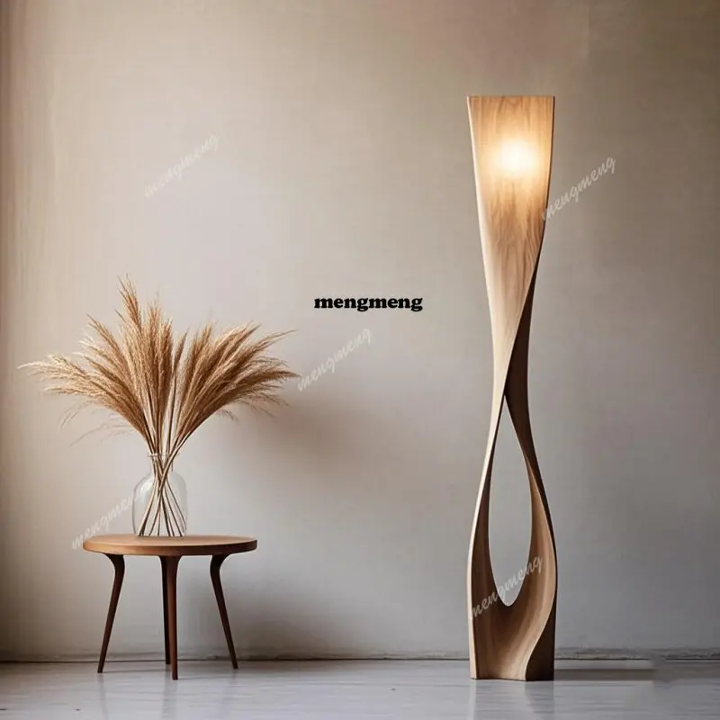 

Дизайнерский напольный светильник для дома в средневековом стиле, из массива дерева, для выставочного зала, демонстрационной комнаты, гостиной, спальни, вертикальный, креативный, декоративный