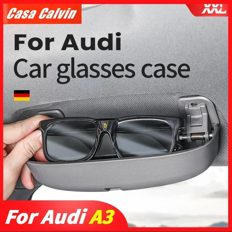 Sun Glasses Case Holder for Audi A3 8V 8Y A4 B8 B9 A5 A6 C7 C8 A7 A8 Q3 Q5 Q7 S3 S4 S5 S6 RS3 Automobile Interior Accessories