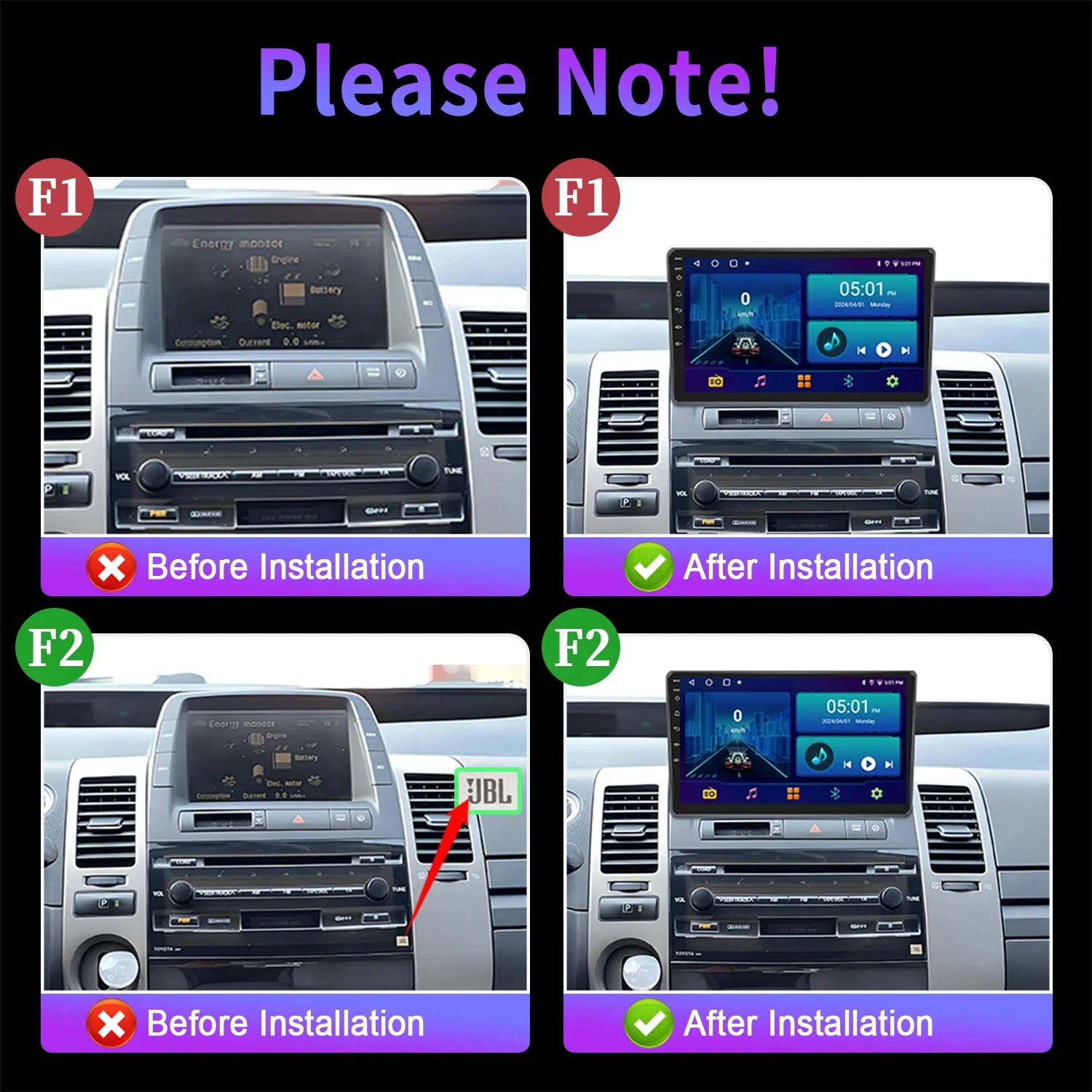 Android 14 For Toyota Prius XW20 II 2 2003-2011 Car Radio Multimedia Player Navigation 4G multimedia Car 7862 2K QLED Screen