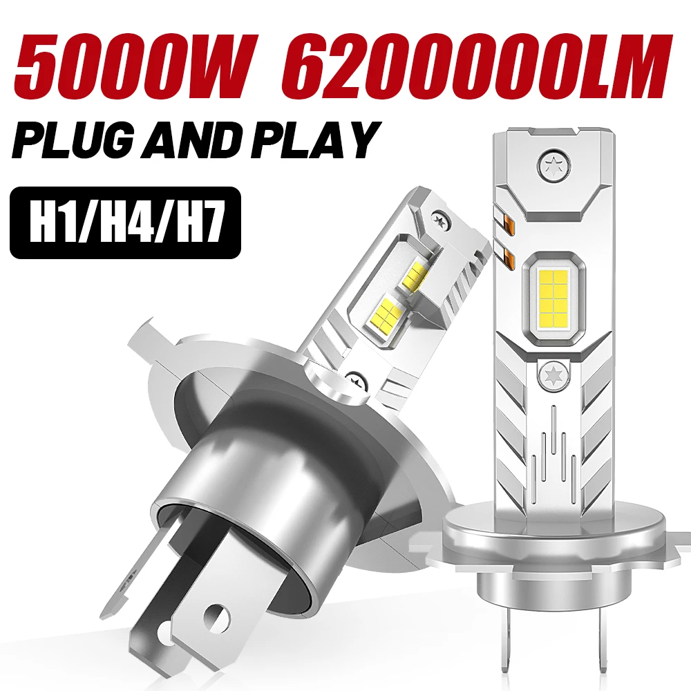 

H7 LED Headlight Bulbs for Car Canbus High Power Auto Lights 6200000LM 5000W H4 H1 Mini Size Focus Automobile Headlamp Fog Lamp