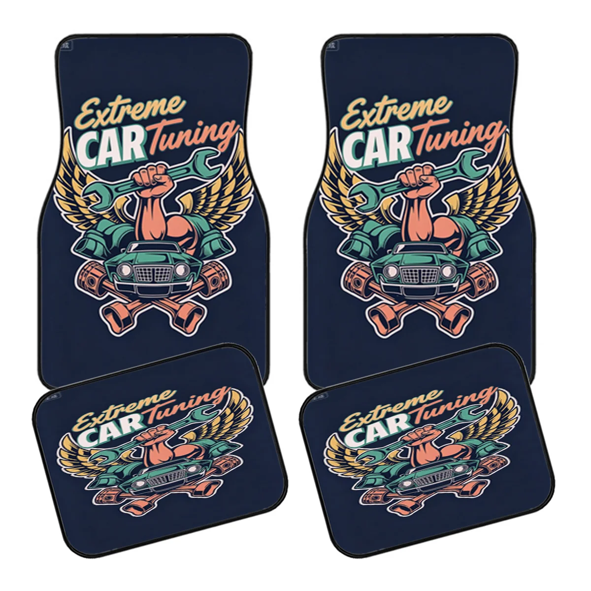 4pcs Car Foot Mat Set | Universal Full Coverage Floor Mats | Fiber Non-Slip And Wear-Resistant | Suitable For Sedans/Suvs/Trucks