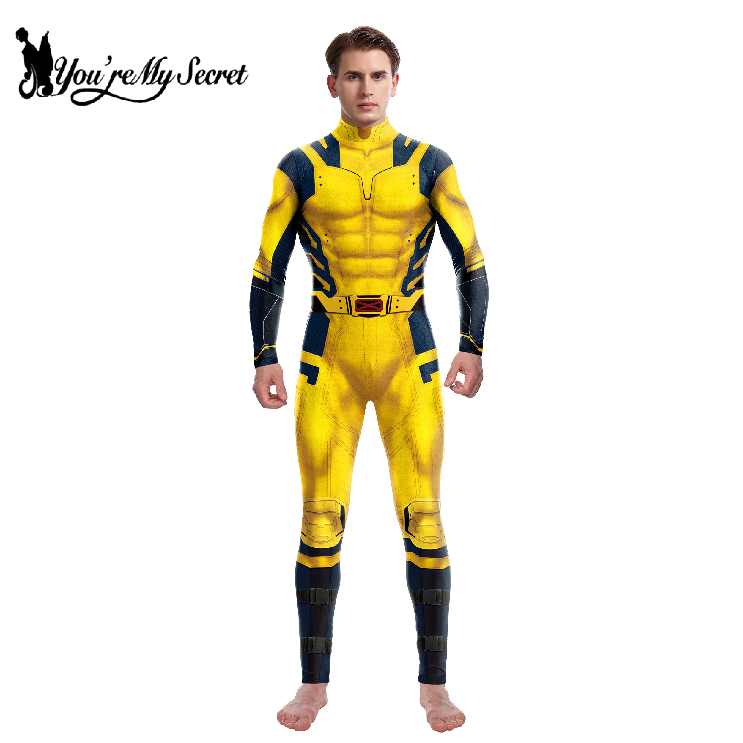 [Du bist mein Geheimnis] Superheld Vielfraß Deadpool Cosplay Overall Vielfraß Cosplay Kostüm Halloween Party Zentai Bodys