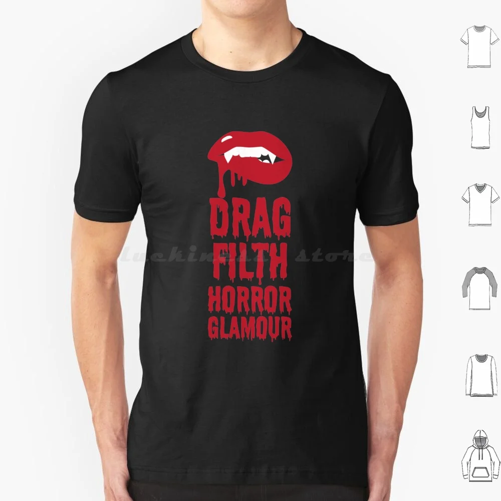 Dragula Logo Fangs T Shirt Big Size 100% Cotton Dragula Drag Horror Drag Queen Halloween Boulet Brothers Glamour The Boulet