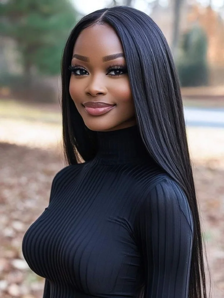 

13x4 HD Парики фронта шнурка 100% настоящие человеческие волосы 24-дюймовый натуральный черный прямой парик человеческих волос 200 Плотность 12А Бесклеевые парики