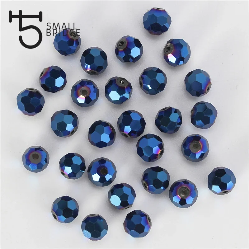 4 6 8mm Austria Faceted Round Ball Beads For Jewelry Making Accessories Perle Loose Glass Crystal Spacer Beads Wholesale Z110