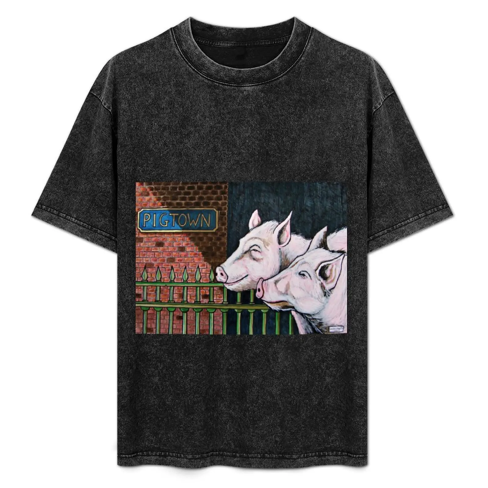 

Evidently Pigtown -technical pen, brush marker,acrylic ink on 29.7 x 42cm Bristol paper T-Shirt