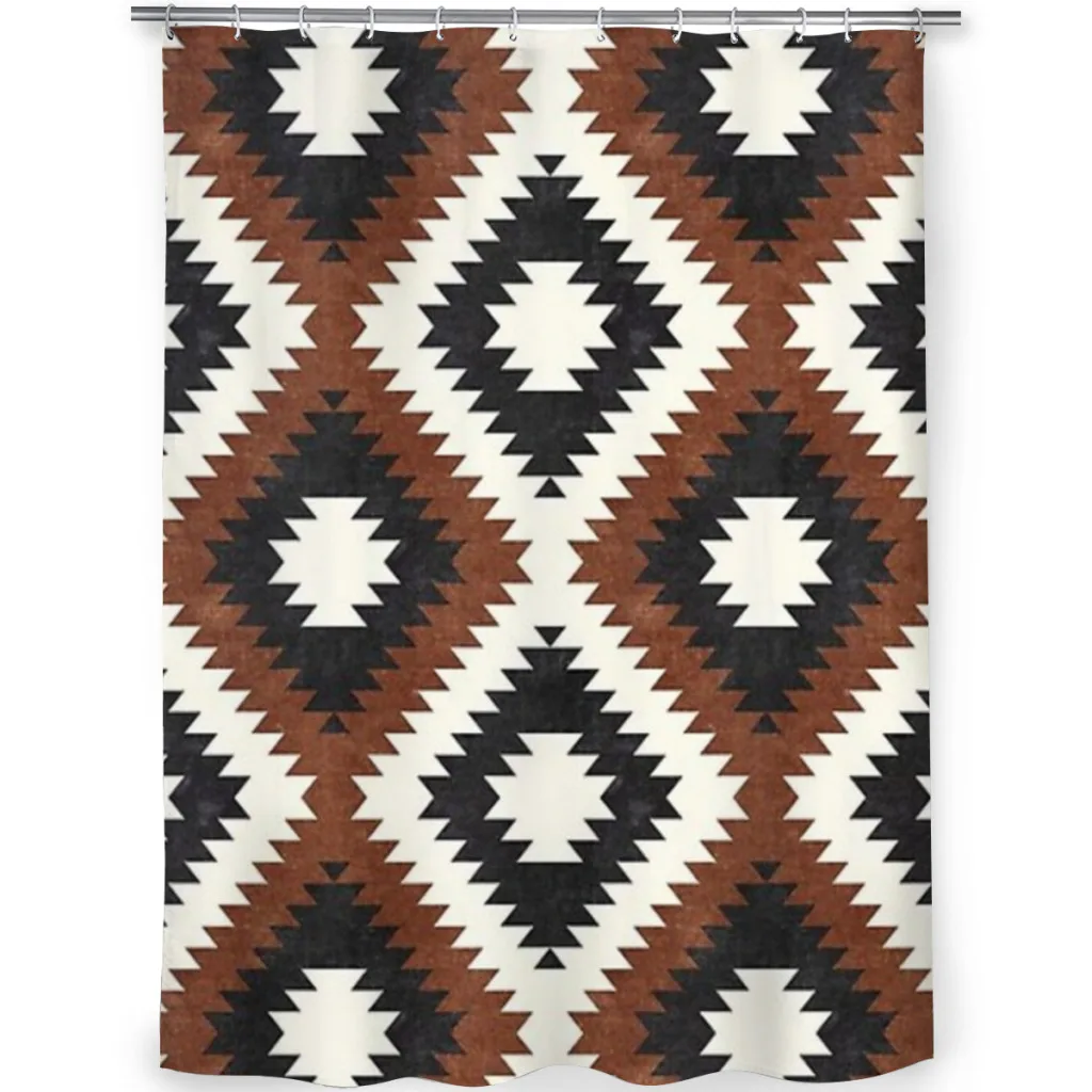 Shower curtain Bathroom  aztec neutrals - inkwell & brandywine decor Modern household Curtain Festival gift