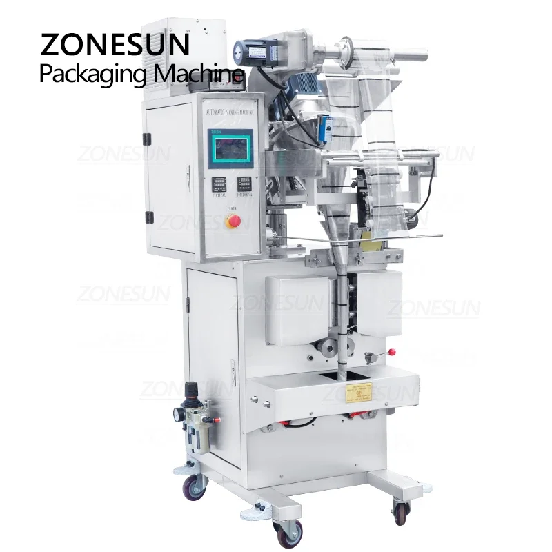 Zonesun ZS-F100 4 selo lateral em pó travesseiro saco plástico máquina de enchimento preço máquina embalagem automática