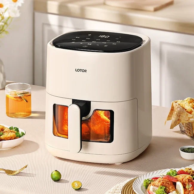 Visual air fryer 5L large capacity fully automatic multifunctional household intelligent oil-free electric fryer all in one