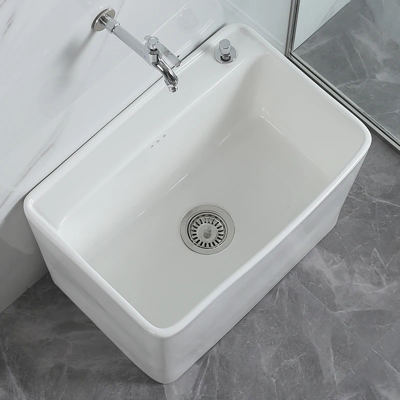 

Ceramic super long household mop pool balcony bathroom floor washing mop pool floor-to-ceiling large mop pool