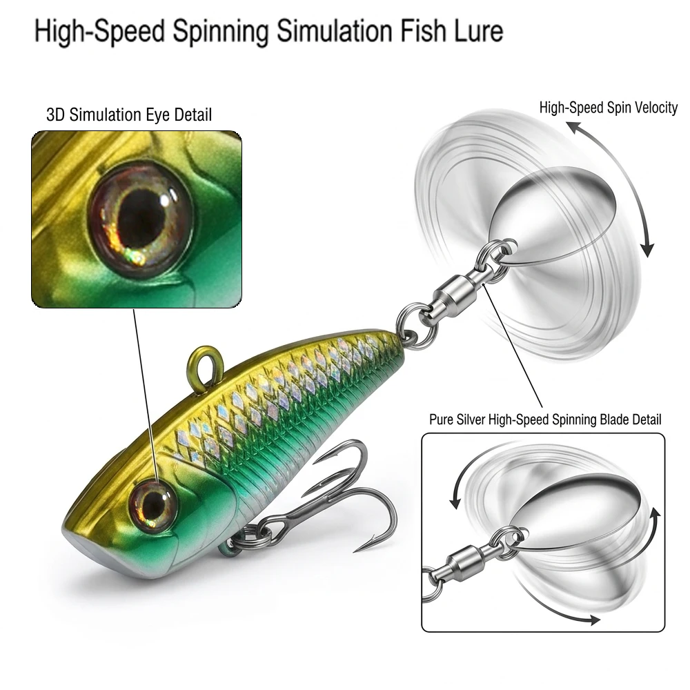 Metal VIB Lure 8g 11g 21g Spinner Bait Hard Bait 3D Eyes Long Casting Jig Lures for Bass Trout Saltwater Fishing Pesca Tackle view 3