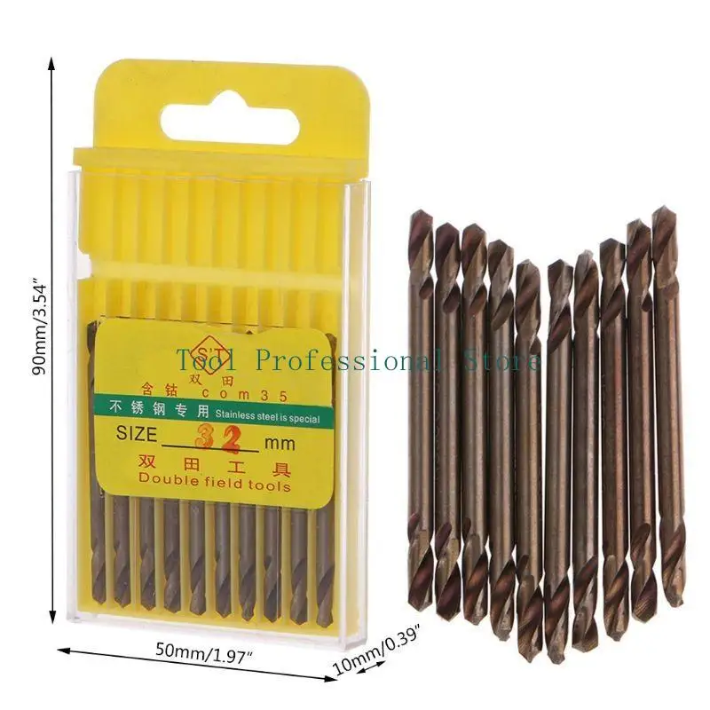 57QF Cobalt Drill Bit Set 10-Piece M35 Cobalt Drill Bits Stainless Steel Durable
