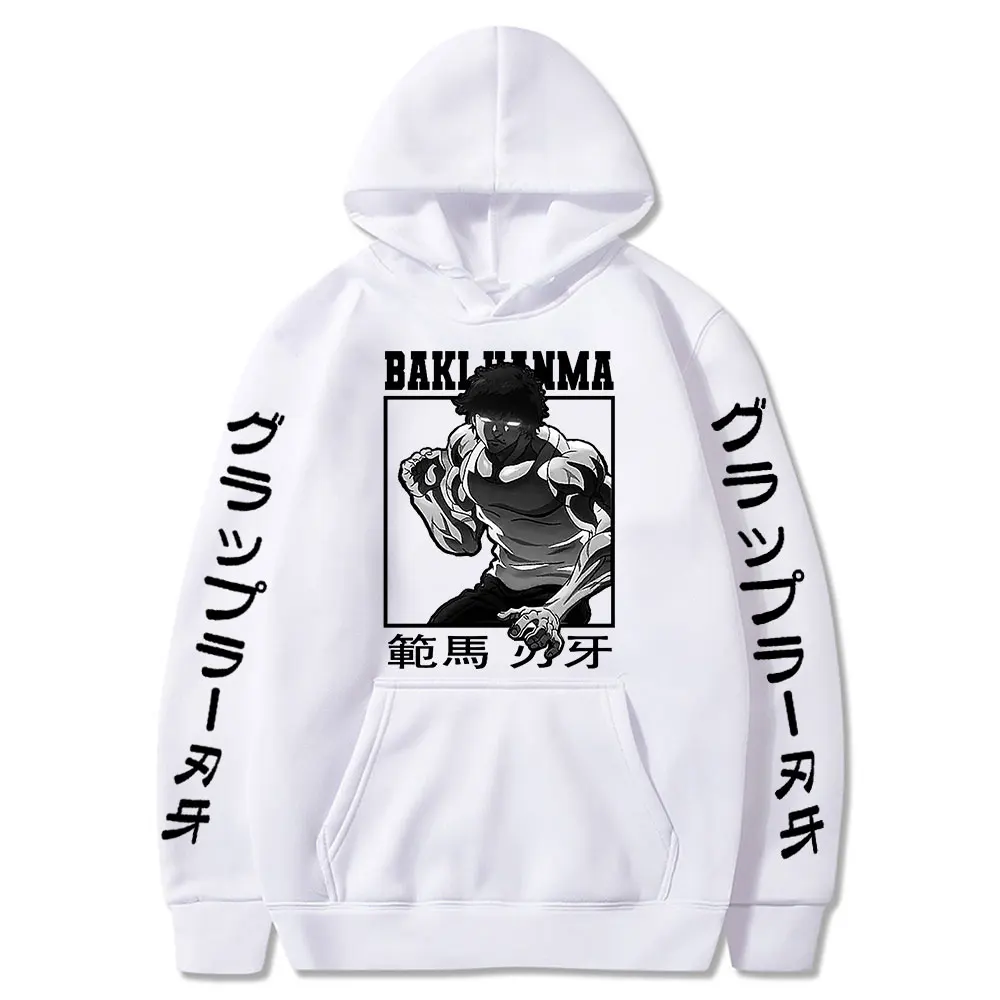 Manga Baki Hanma The Grappler Hoodies Ogre Mode Yujiro Gym Oversized Sweatshirt Men Women\'s Fall Winter Fleece Hooded Streetwear