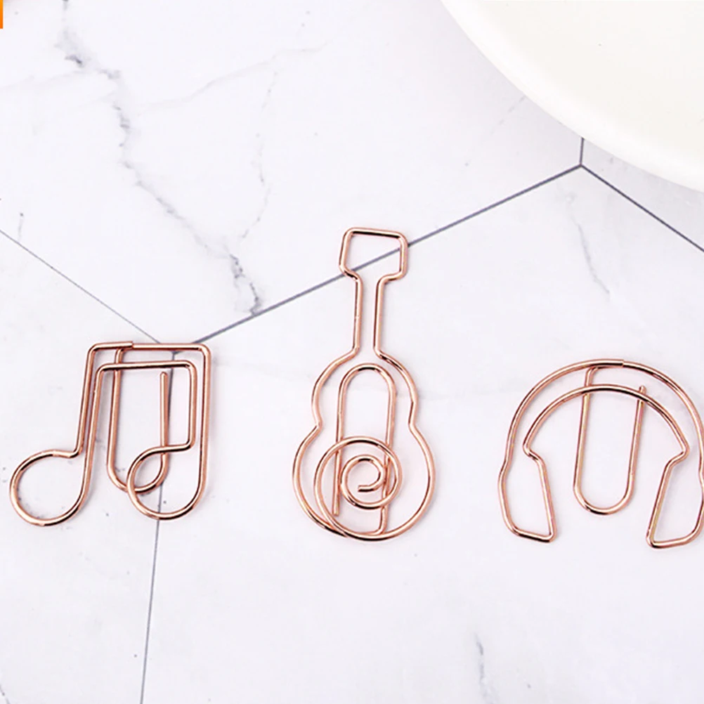 Pinces à papier en métal pour Notes de musique, 12 pièces, marque-page pour instruments créatifs, fournitures de bureau pour livres, Documents, ganisation lâche