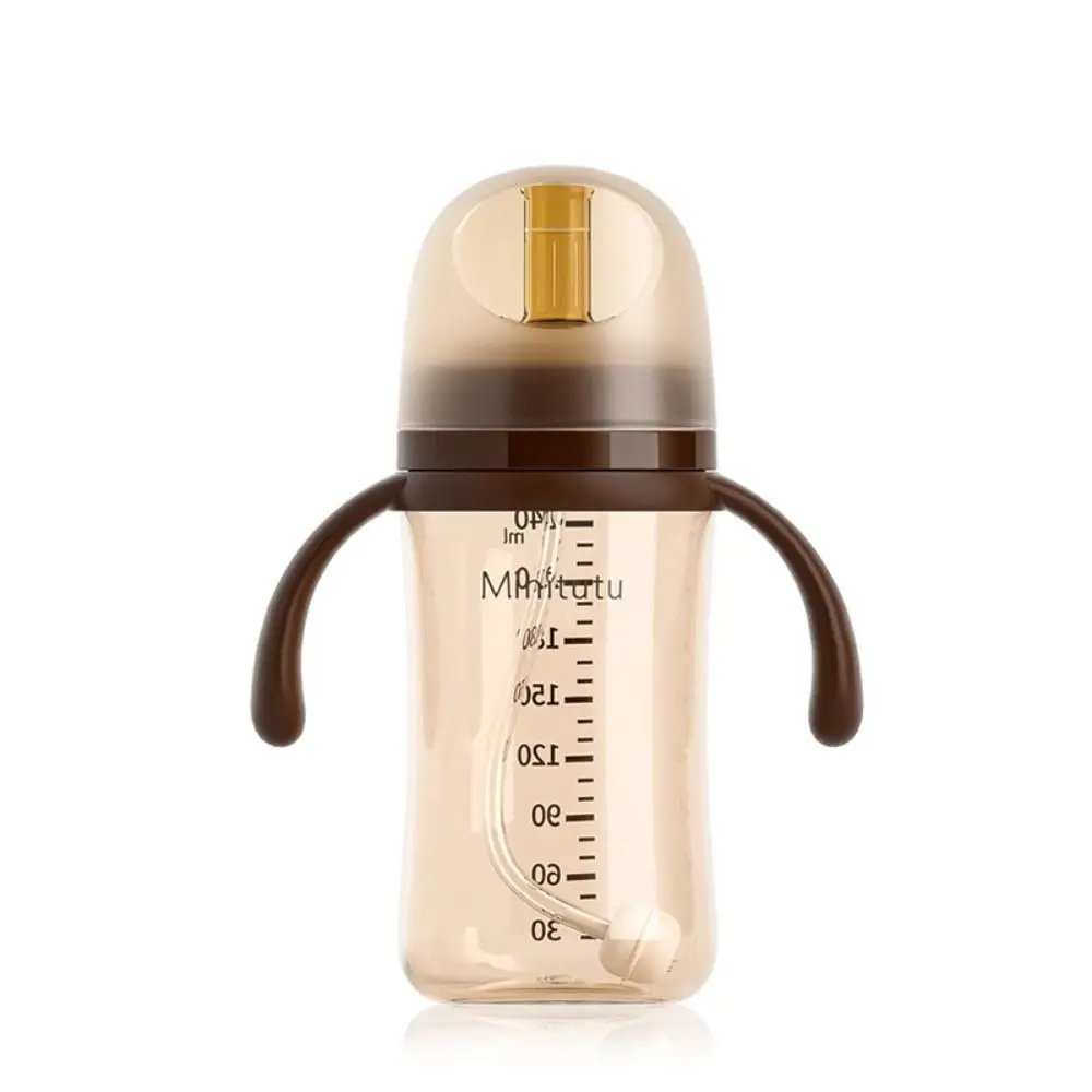 High capacity 240ml/300ml Straw Cup PP Material Anti-Colic Nursing Bottle 5CM Wide Neck BPA Free Milk Bottle Baby Kids