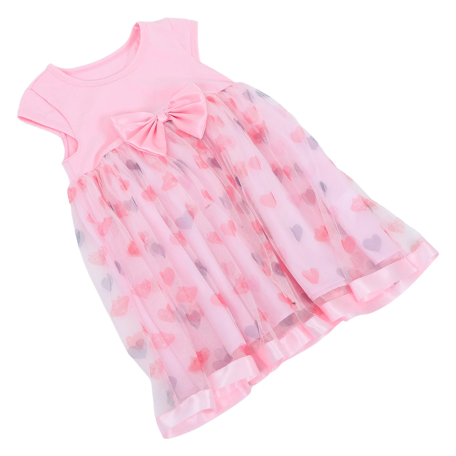 

Baby Girl Sleeveless Heart Dress Breathable Mesh Summer Toddler Dress Cute Princess Style Skirt Outdoor Play Party