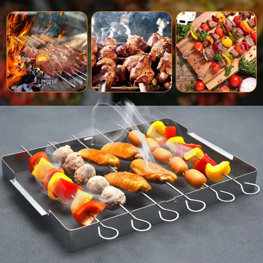 

Креативный набор стоек для шампуров для барбекю, складная стойка для гриля из нержавеющей стали, прочный гриль, шампуры, уличные инструменты для гриля, вечеринка по случаю дня рождения