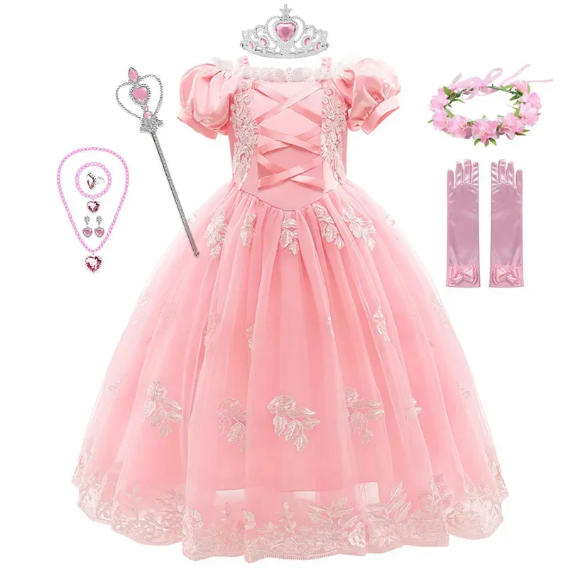 

XT8Girl Cosplay Princess Aurora Rapunzel Dress Up Kids Christmas Halloween Tulle Fancy Costume for Children Girls BirthdayXT6@!