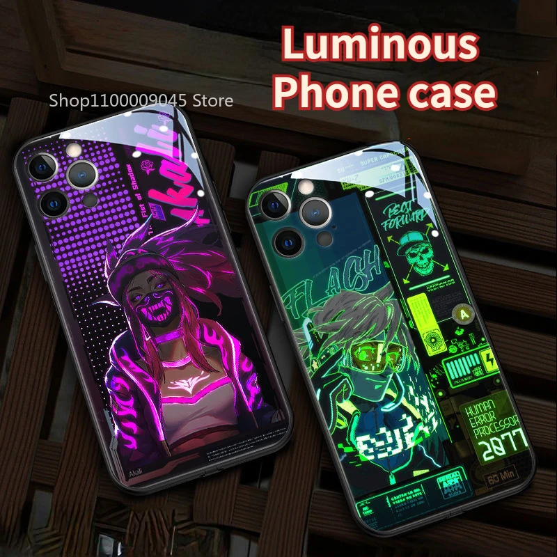 

Call Flash Up Led Phone Cases For VIVO X30 X50 X60 X70 X80 X90 Pro Plus IQOO 8 9 10 11 Pro Luminous Glass Back Cover Funda