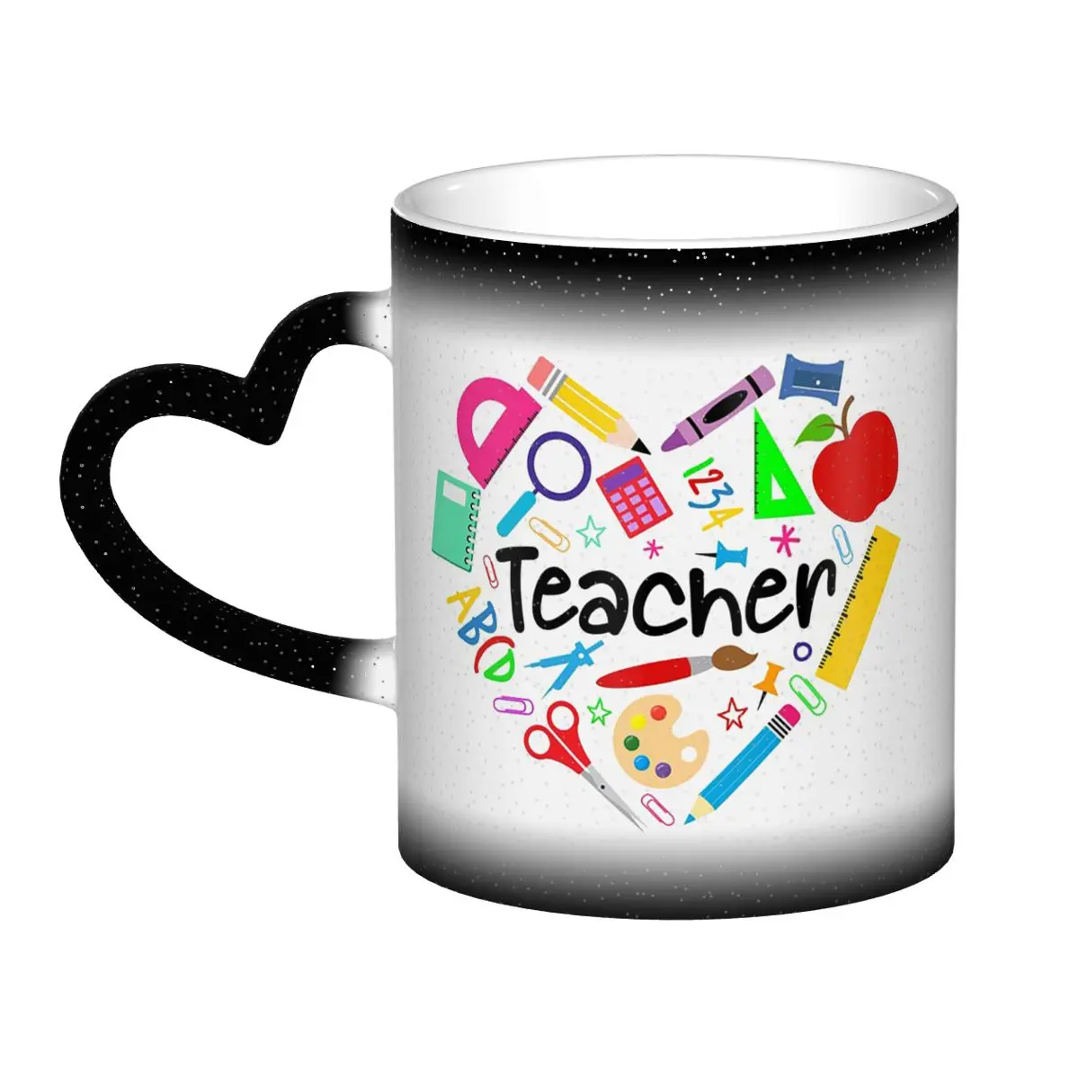 Teacher With School Supplies For Educators And Classroom Use Mug Ceramic Coffee Cups Tea Mugs Milk Cup Drinkware Gift for Friend
