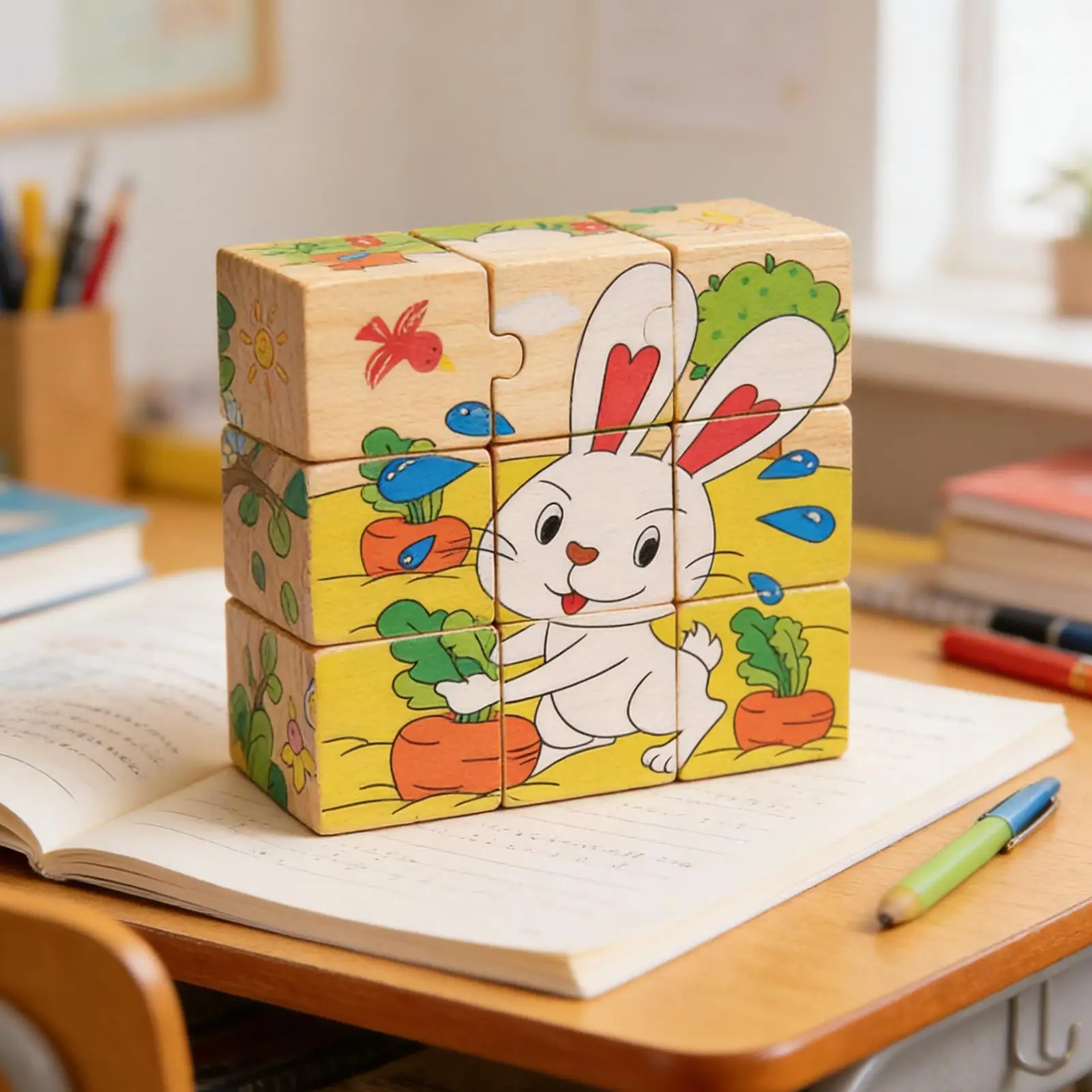 

Wooden Cube Puzzle Early Education Toy Brain Teaser Puzzles For Boys Girls Home Classroom School Bedroom Study Playroom Birthday