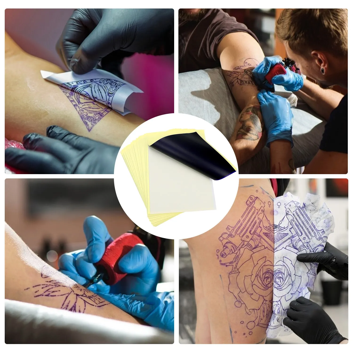 50 Uds. Papel de transferencia de tatuajes tamaño A4 papel de plantilla de tatuaje fotocopiadora de alta calidad para accesorios de máquina de transferencia de tatuajes