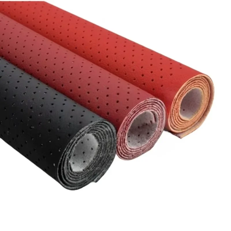 50cm*137cm Multi Colors Leather Fabric PU Leather Material Perforated Leather for DIY Home Furniture Car Interior Decorations