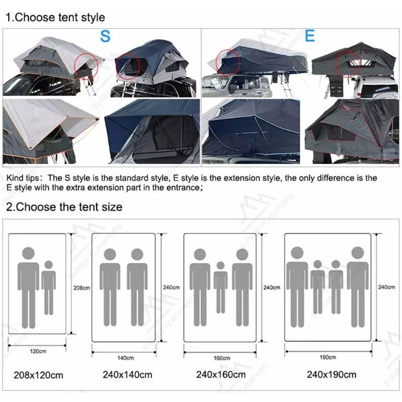 Off-road Camping Tent Car Rooftop Tent Camping & Outdoors Universal Fit Car Vehicle Rooftop Tent