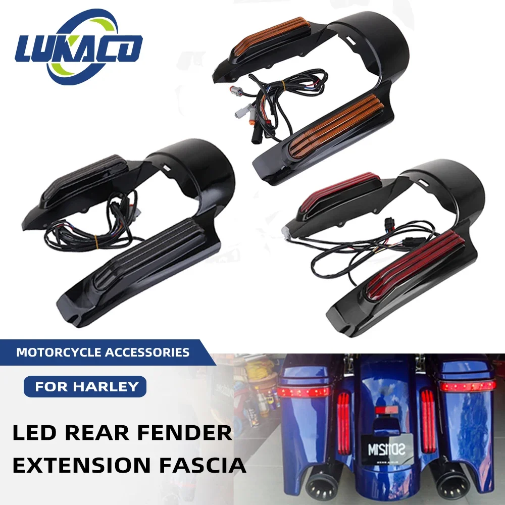 Motorcycle LED Light Rear Fender Extension Fascia For Harley Touring Electra Glide Street Road Glide FLHR FLTRX 2009-2022