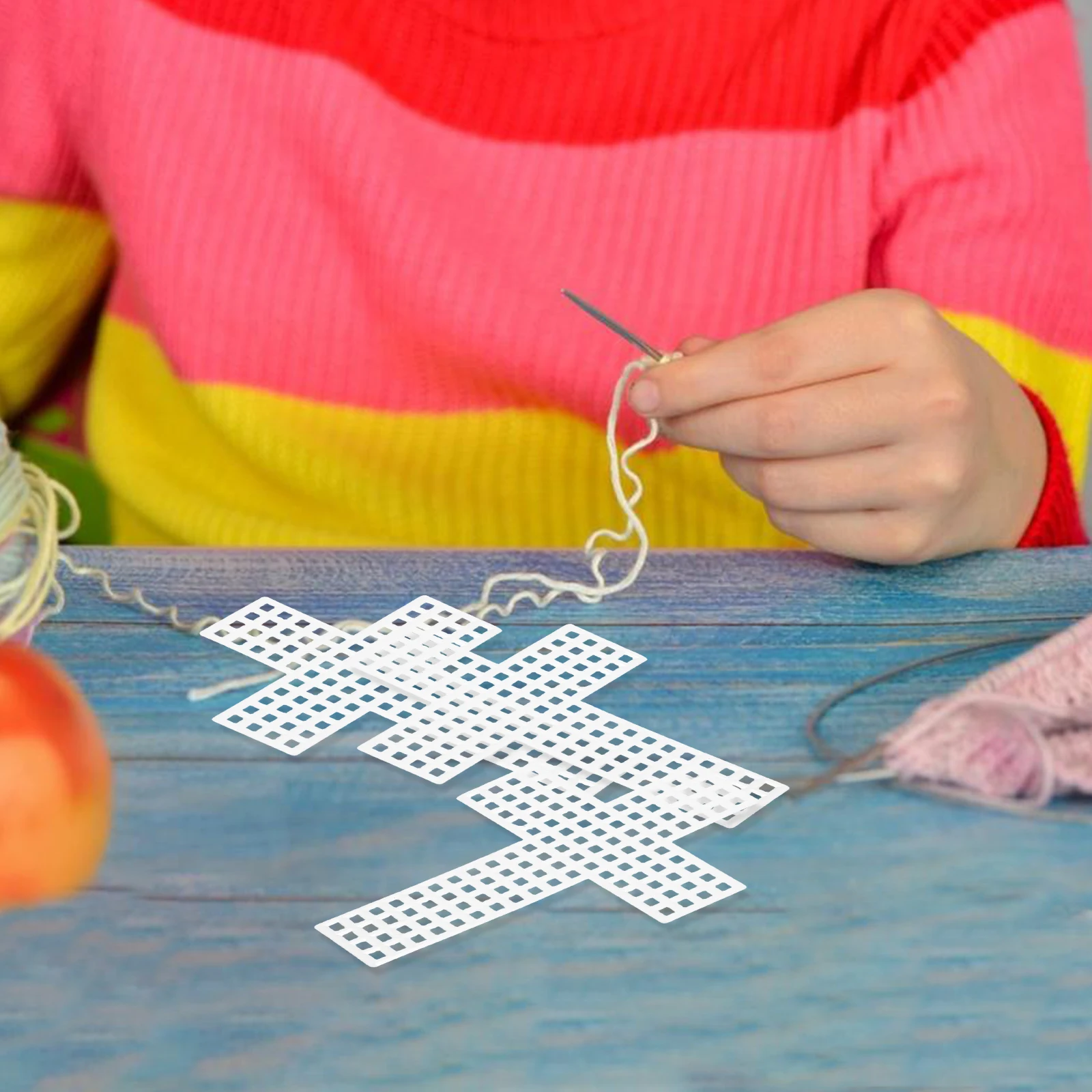 

20pcs Canvas Sheets Cross Shape For Kids Weaving Kits Embroidery Yarn Tools Screen Cross Stitch Beginners Diy Projects Yarn