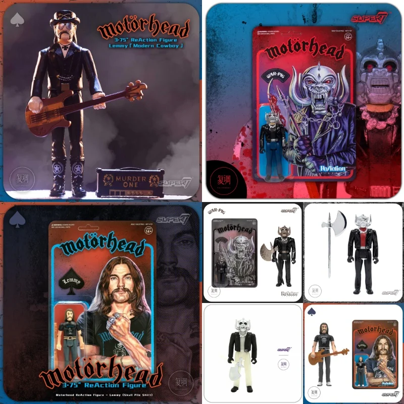 In Stock Super7 Motothead Lemmy ReAction Figure Toy Collection Gift Boy Doll Halloween Birthday