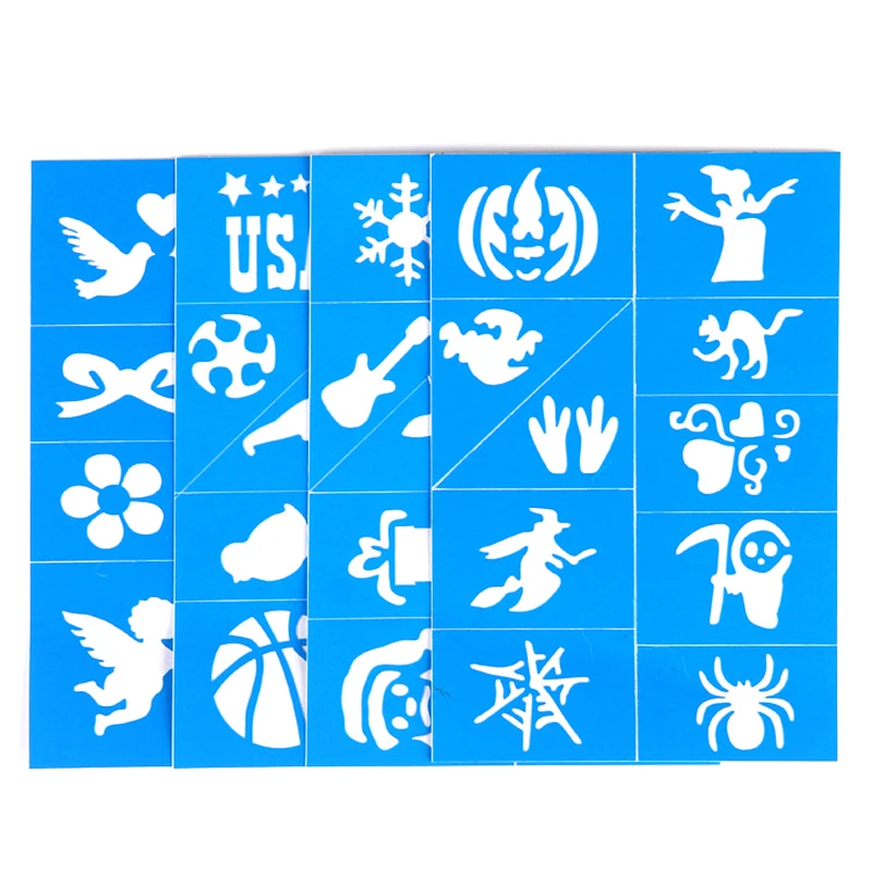 ✰✪Halloween Face Kids Tattoos Templates Painted Stencils Glitter Airbrush Child Face Paint Tattoos Stencil (Random Patterns)