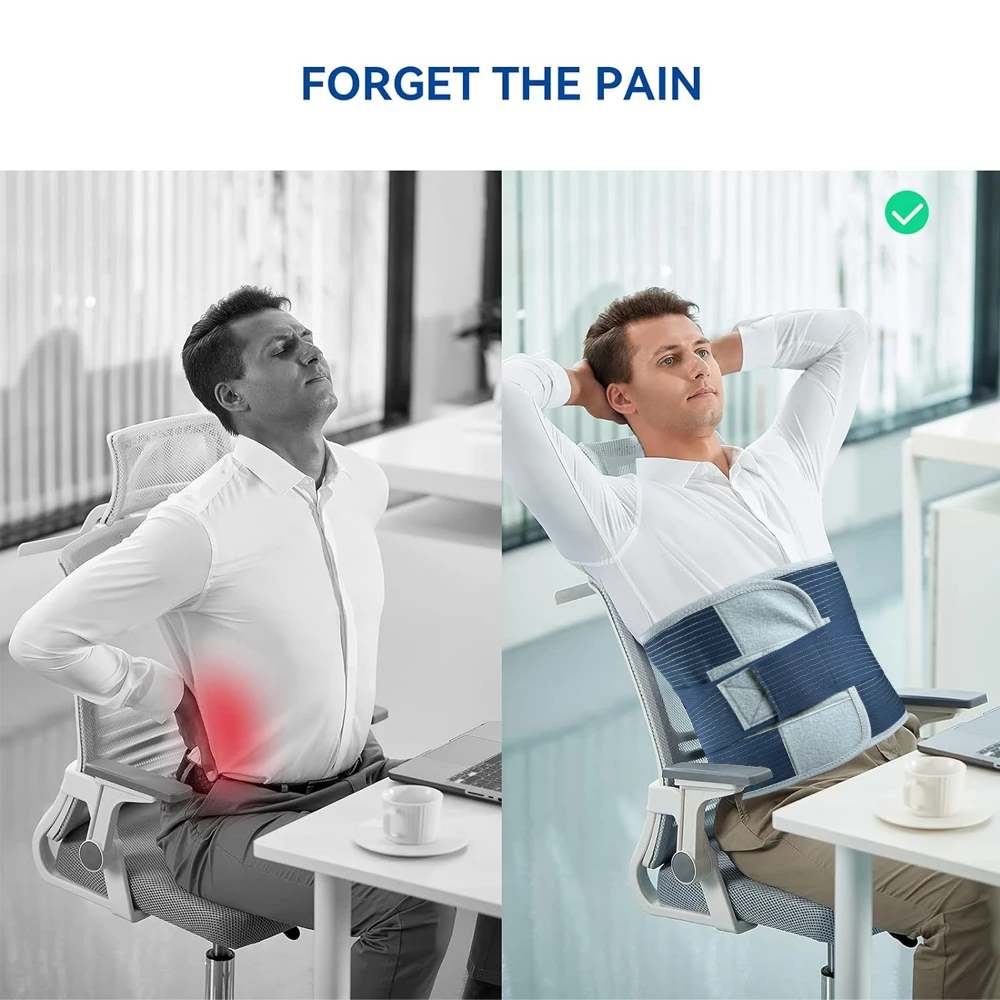 حزام دعم قطني يخفف آلام أسفل الظهر والجنف وعرق النسا والقرص المنفتق ودعامة الظهر للرفع في العمل والتمارين الرياضية