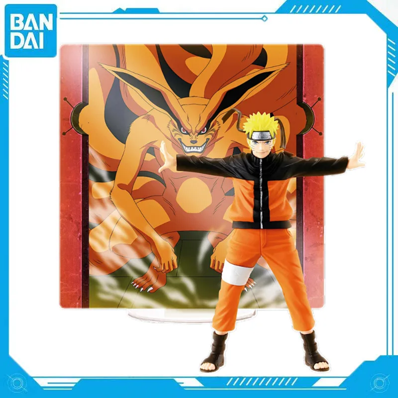 Bandai Genuine Anime Naruto Uzumaki Naruto Nine Lamas Ninja World War PVC 13cm Character Figure Model Toy Gift Collection