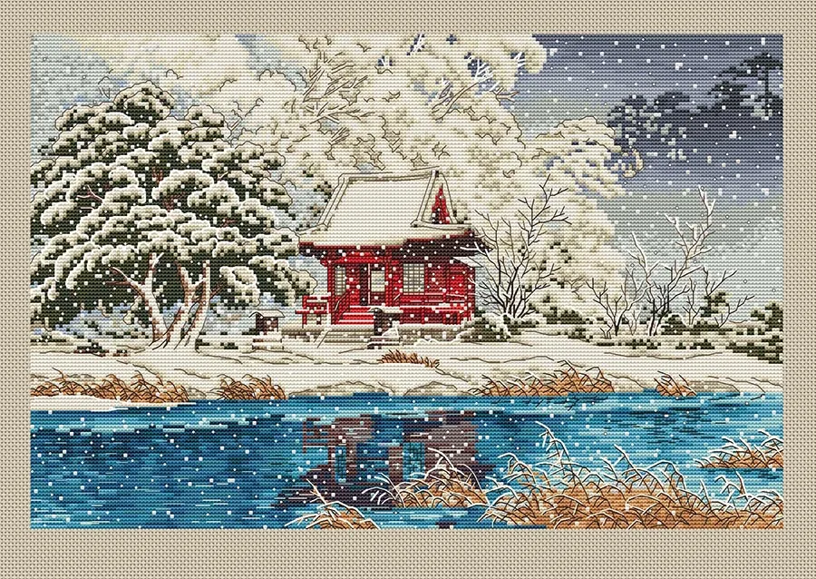 Genuine Product Egypt Long-staple Cotton Self-Made Cross Stitch Kits Suite Snow In The Mountains 48-36