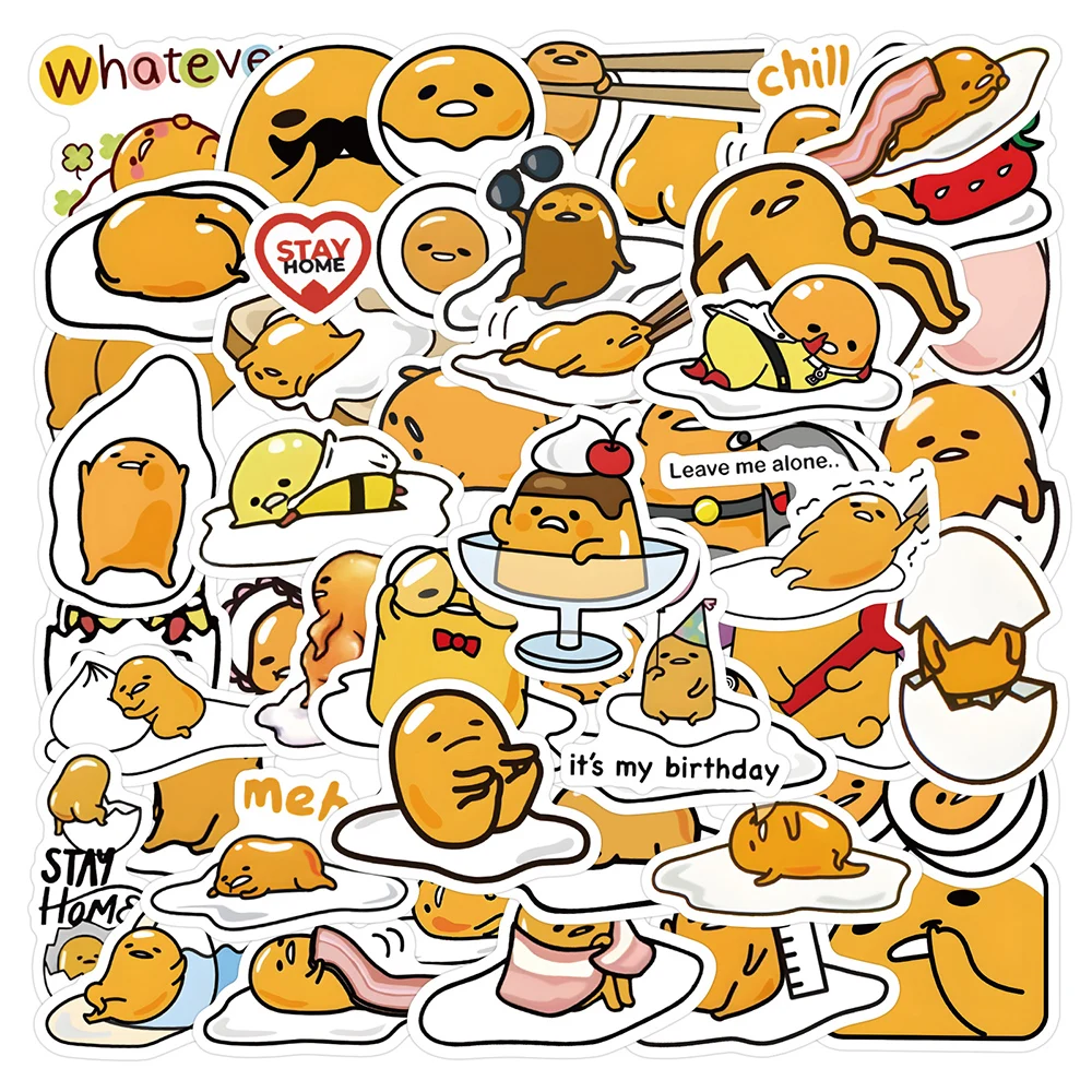 10/30/60pcs Sanrio Cartoon Anime Gudetama Stickers for Suitcase Stationery Waterproof Funny Classic Decal Kids Toy Birthday Gift