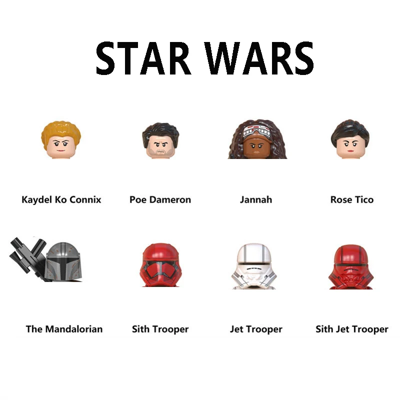 

Конструктор WM6082 Kaydel Ko Connix, кирпичи janне, фигурки Poe Dameron, Мини фигурки, Роза тико, сборка фигурок, детские игрушки