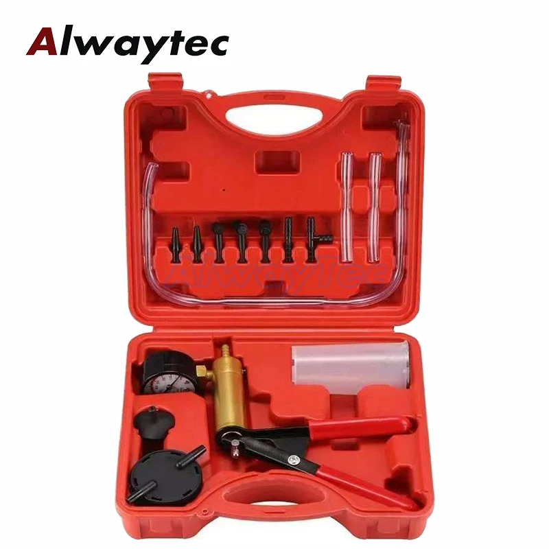Car Manual Brake Bleeder Vacuum Pump Kit Automotive Fluid Tester with Gauge Adapters 2 in 1 Handheld Pistol Test Tools for Car - view 2