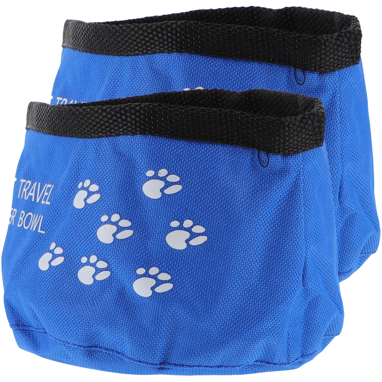 

2Pcs Waterproof Foldable Dog Bowl Food Grade Oxford Cloth Portable Pet Travel Water Food Feeding Dish Blue Dog Bowl
